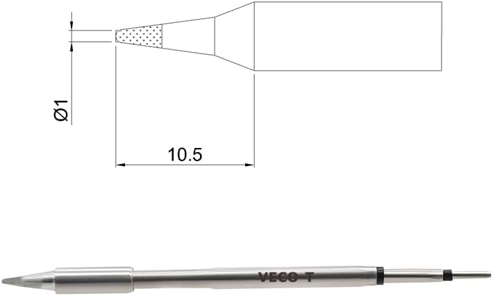 Veco C245-B Soldering Iron Tips, Replacement Tip for C245-803, Constant Temperature Solder Iron Head Compatible with T245 Soldering Station Tools - Image 2